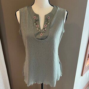 Vintage Joe Boxer Women's Sleeveless Floral Blouse, Size XL